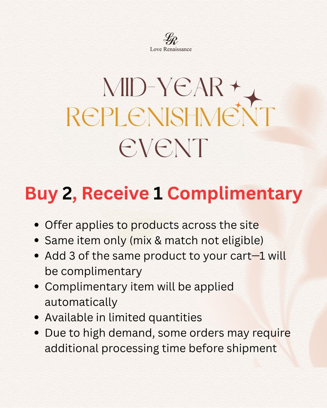Mid-year replenishment event